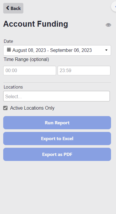 Report creation - Account Funding