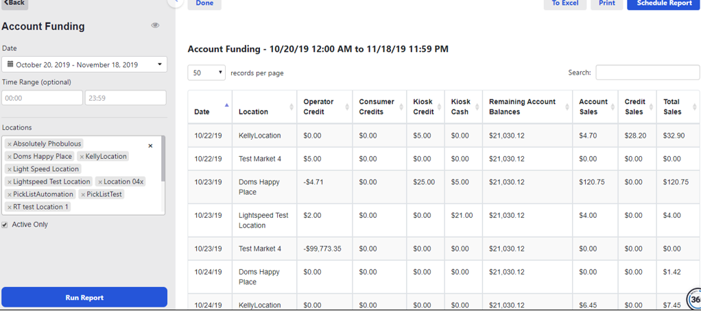 ADM - Schedule Reports Example