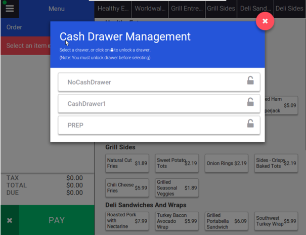 ReadyTouch Kiosk - Cash Drawer Managment