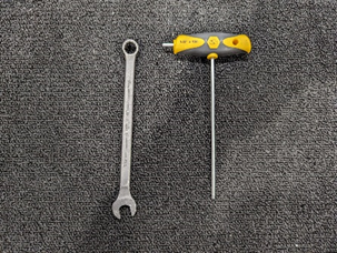 A Hex wrench and Combination wrench side by side