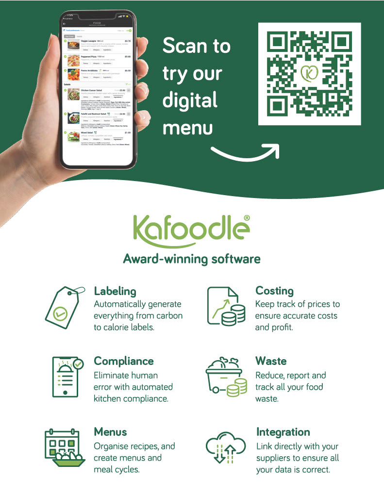 Kafoodle Educational Sales Sheet with Demo and Menu Links page 1