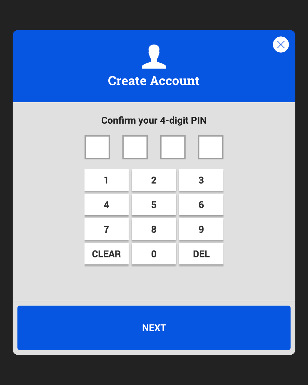 V5 Kiosk - Account Creation process - Confirm PIN