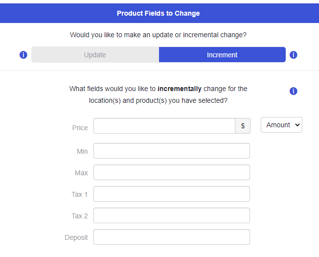ADM - Global Product Change - Product Fields to Change - Increment