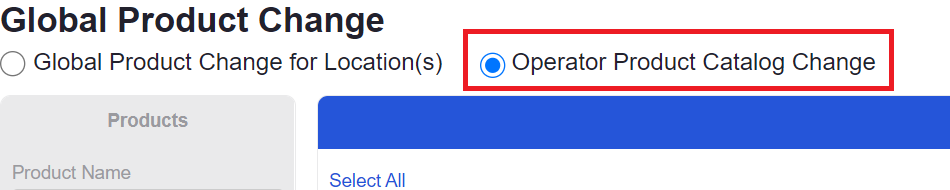ADM - Global Product Change - Operator Product Catalog Change