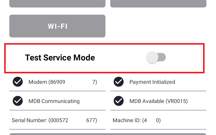 PicoVend - Operator Menu - Test Service Mode highlighted.png