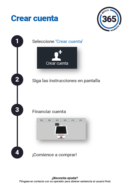 NanoMarket How to Create an Account Wing Card (ES)