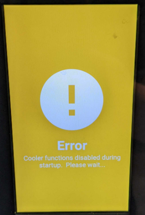 Pico - Error - Cooler Function disabled during start up. Please wait...