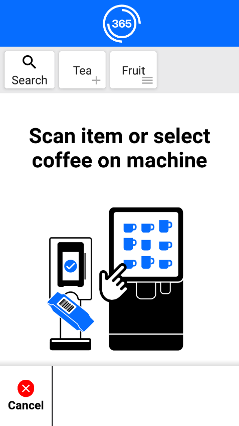 PicoCoffee - Device screen - Drink Selection