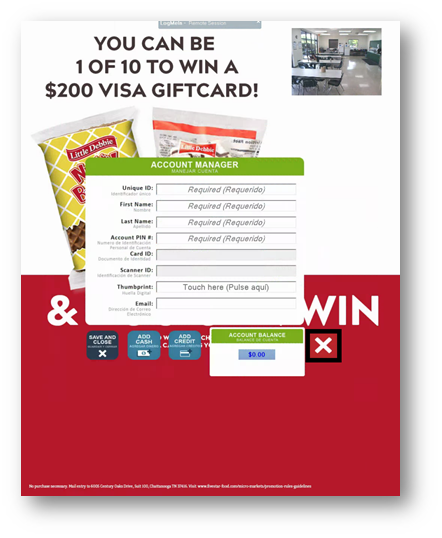 Legacy Kiosk - Account Manager exit button