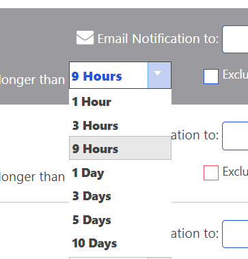 ADM - Email Notifications - Time settings