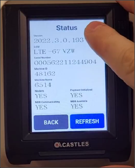 Parlevel - Device - Tapping upper right corner of Status Screen to reveal Pull button.png