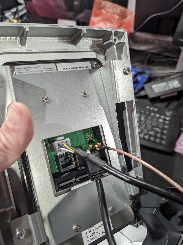 PicoCoffee - Device open with power, ethernet, and SMA cables visible.jpg