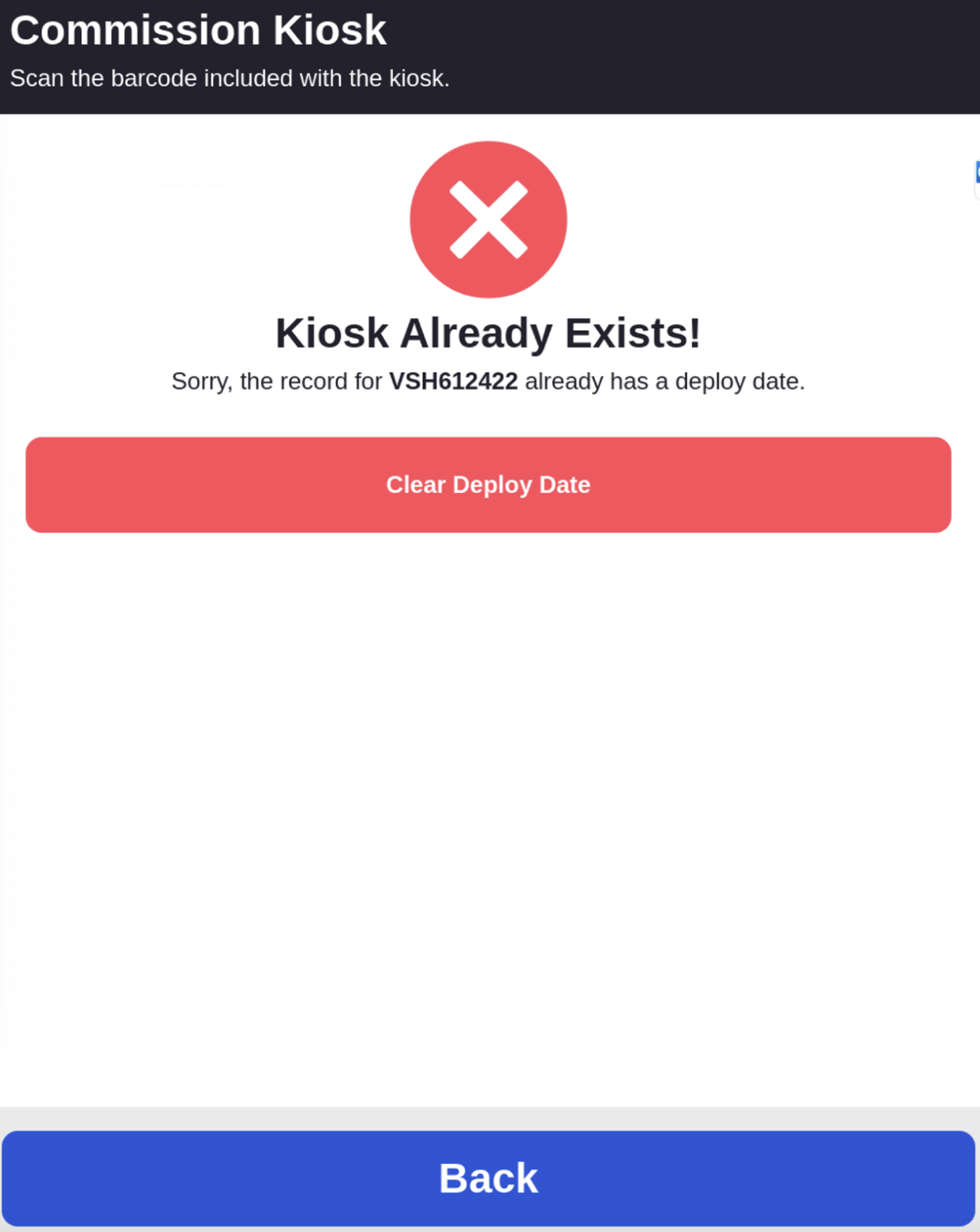 365 MM6 Kiosk Conversion Kiosk Already Exists Warning