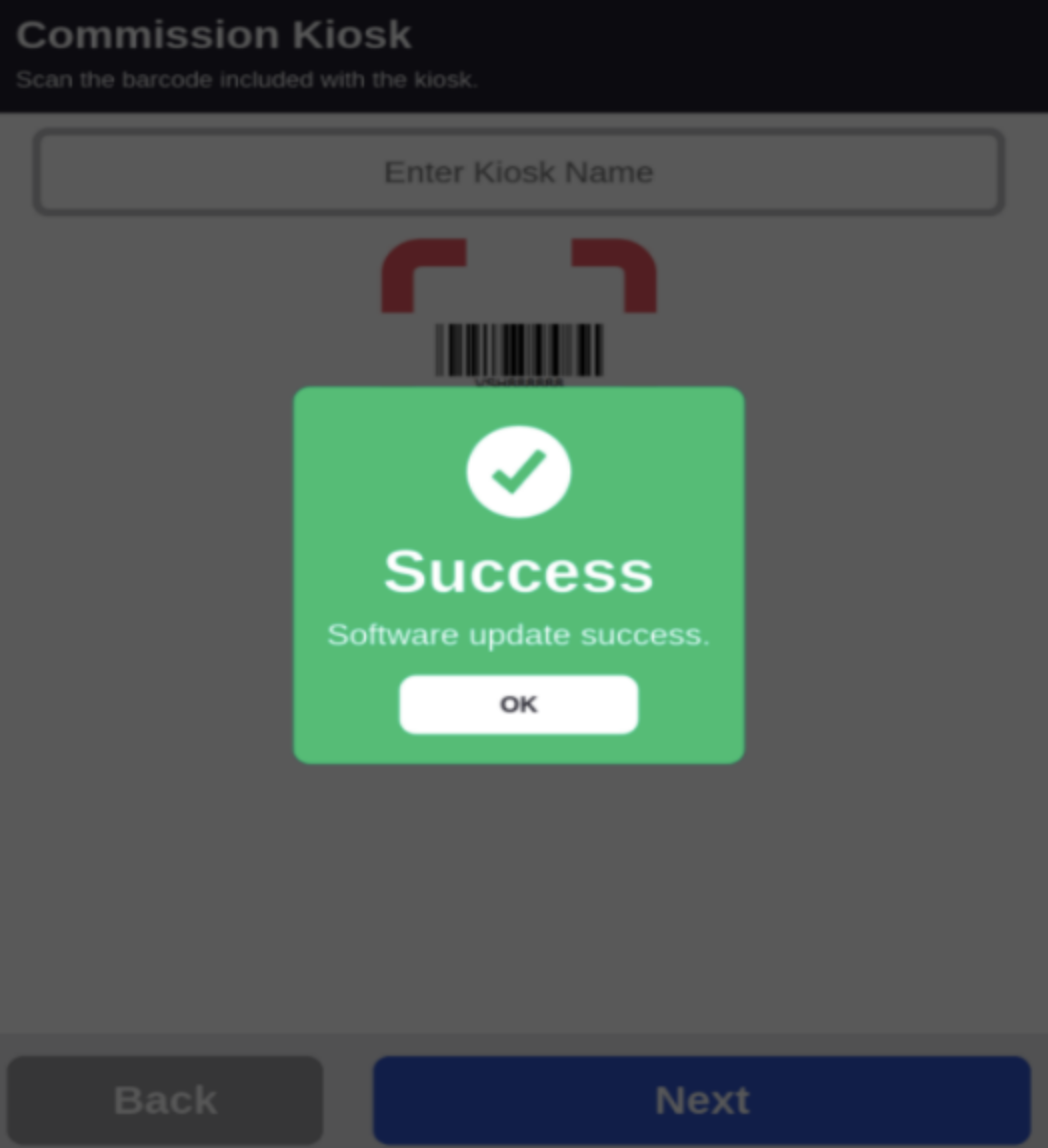 365 MM6 Kiosk Conversion Sync Success Popup