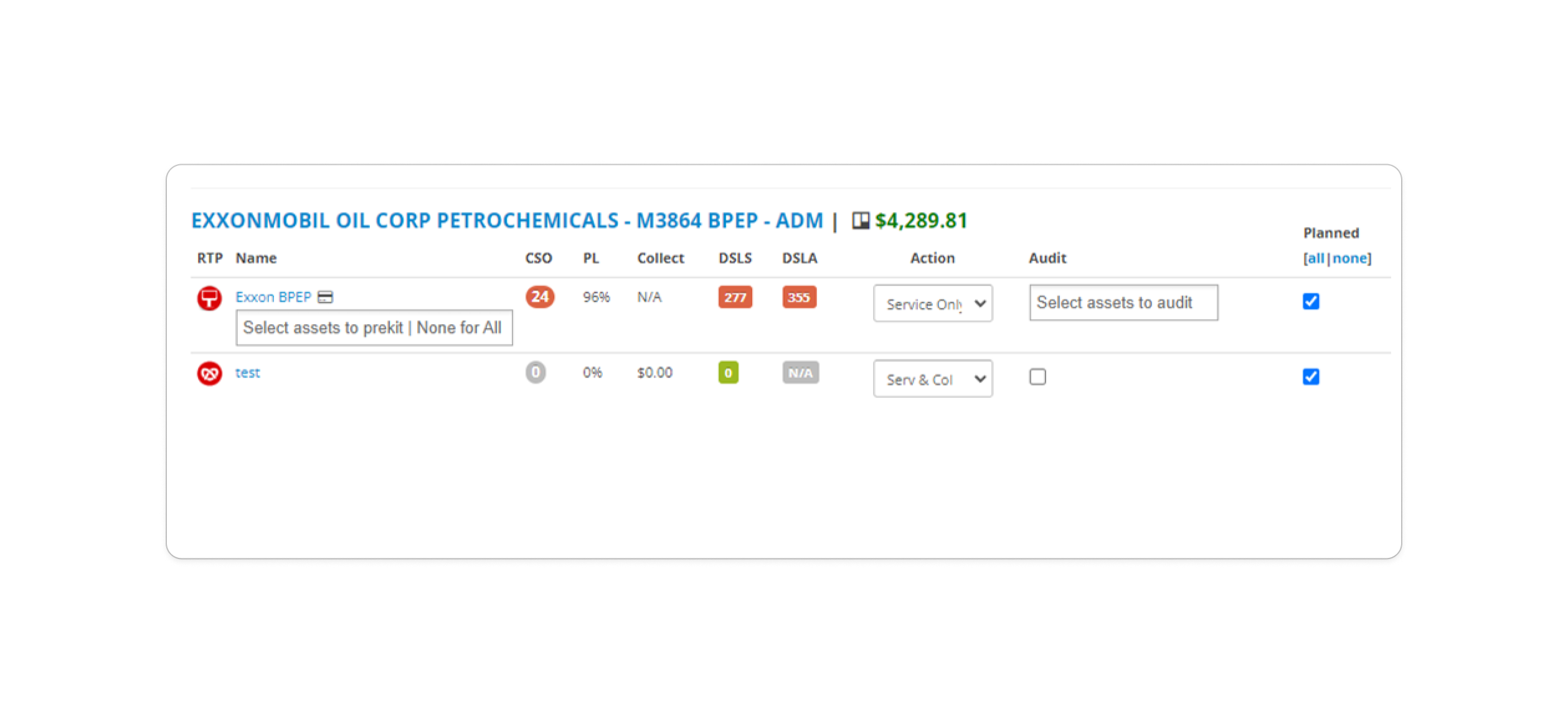 Parlevel - VMS audit by assets dropdown selector.png
