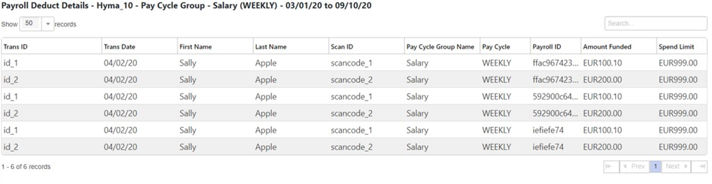 ADM - Reports - Payroll Deduct Details Example