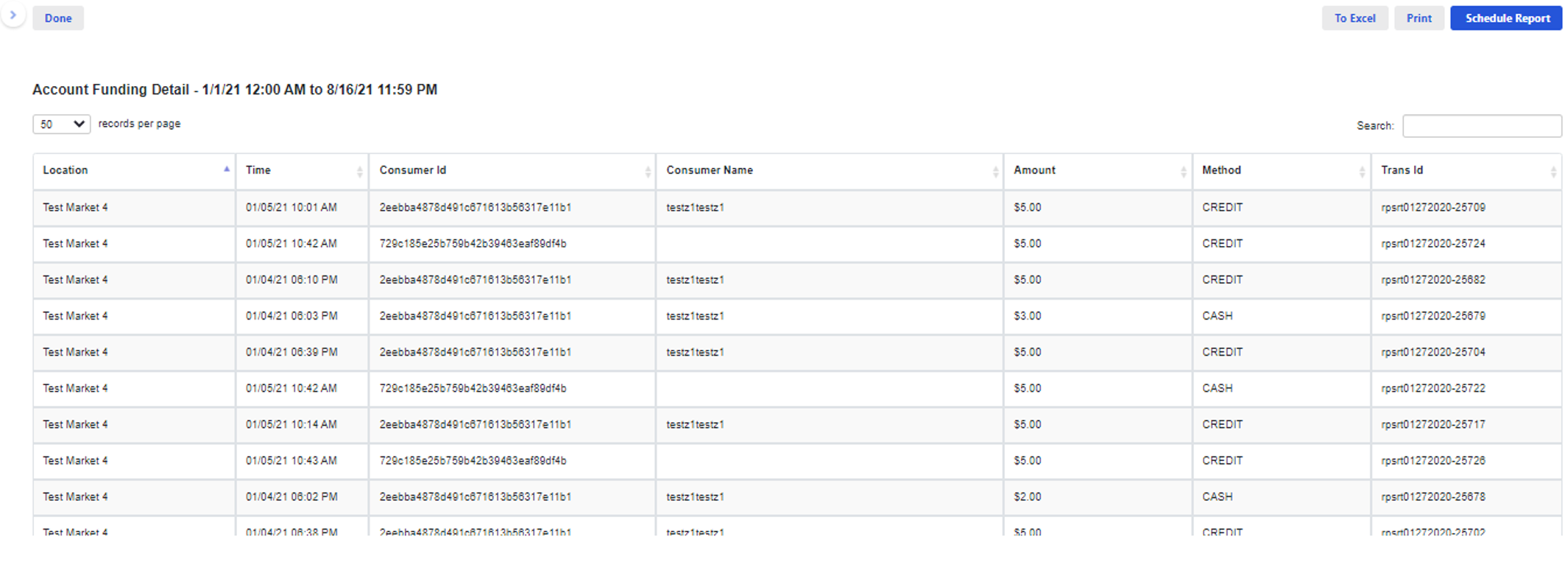 ADM - Reporting - Account Funding Detail Example