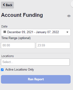 ADM - Reporting - Account Funding Settings