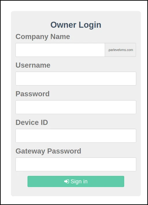 Parlevel - Owner Login