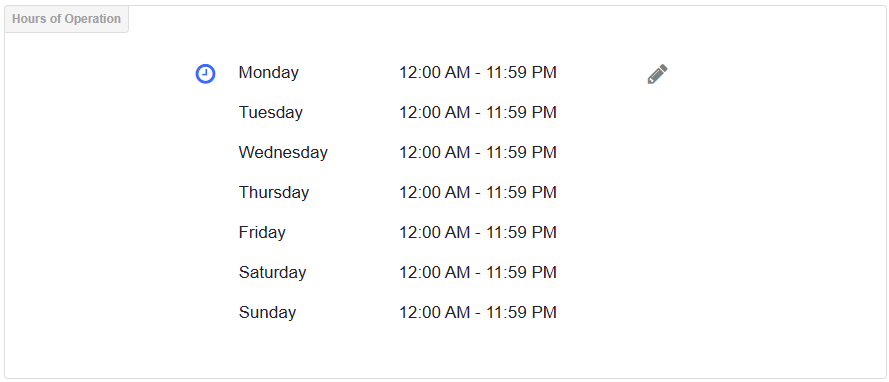 ADM - Hours of Operation