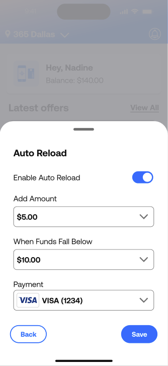 365Pay - Auto Funding Reload On 22725
