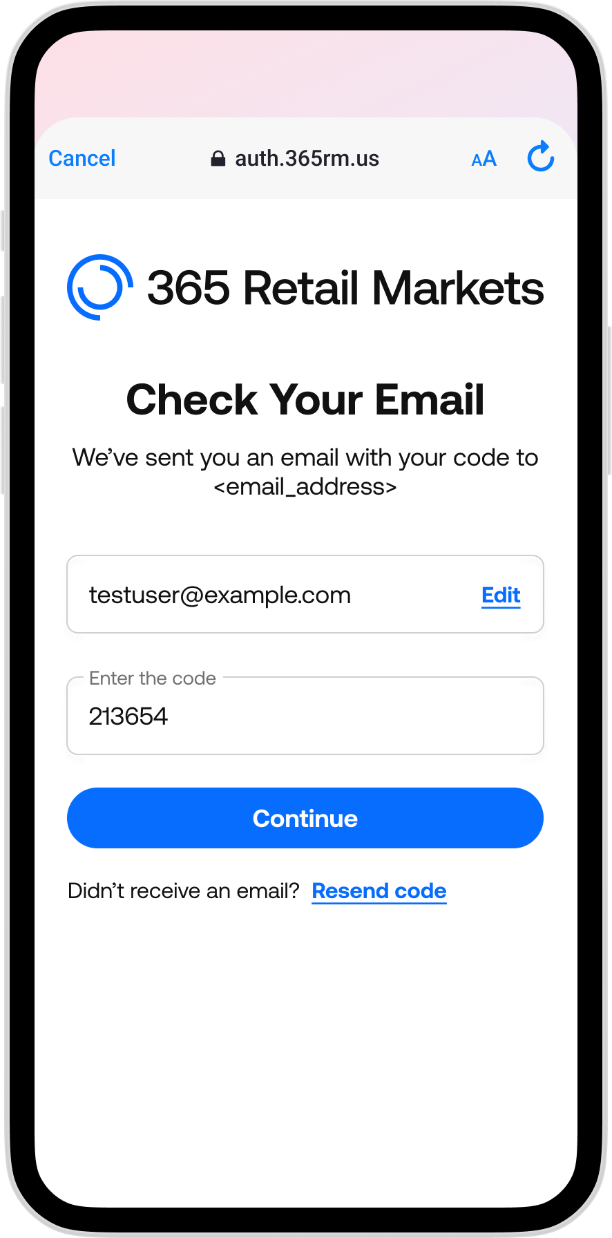 365Pay - Check Your Email with testuser.png