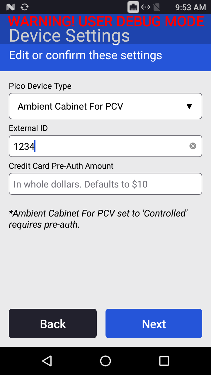 Add-On Ambient Vision - Ambient Cabinet for PCV Device Settings
