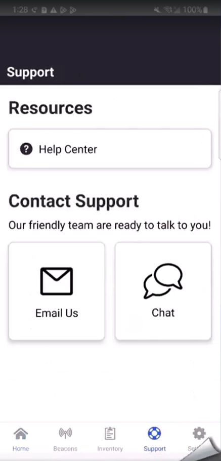 365Ops App - Support and Chat buttons.png