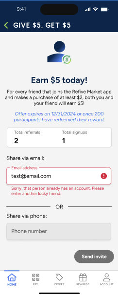 Refive App - Referral - Referral's Account Already Exists.png