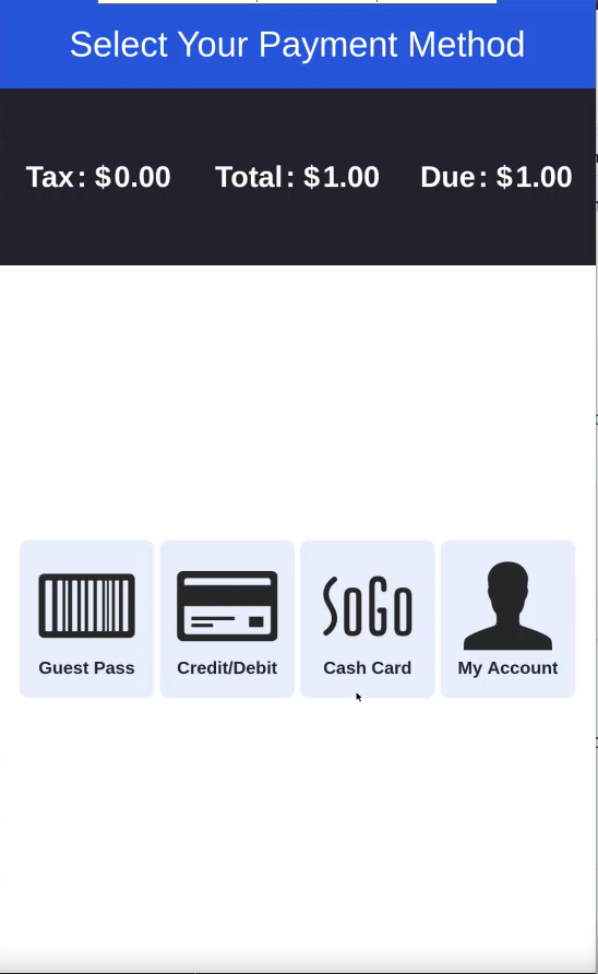 365Dining - Order Now - Kiosk Payment Method