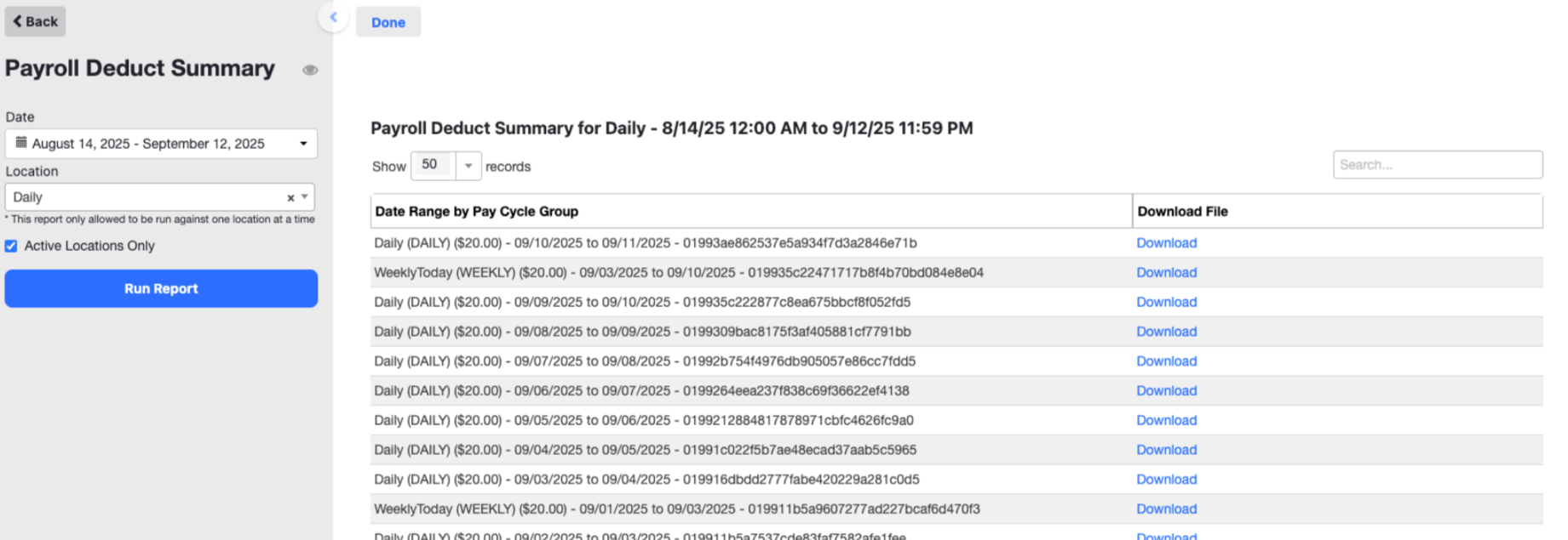 Payroll Deduct Summary Report - Batch IDs Search and Output.png