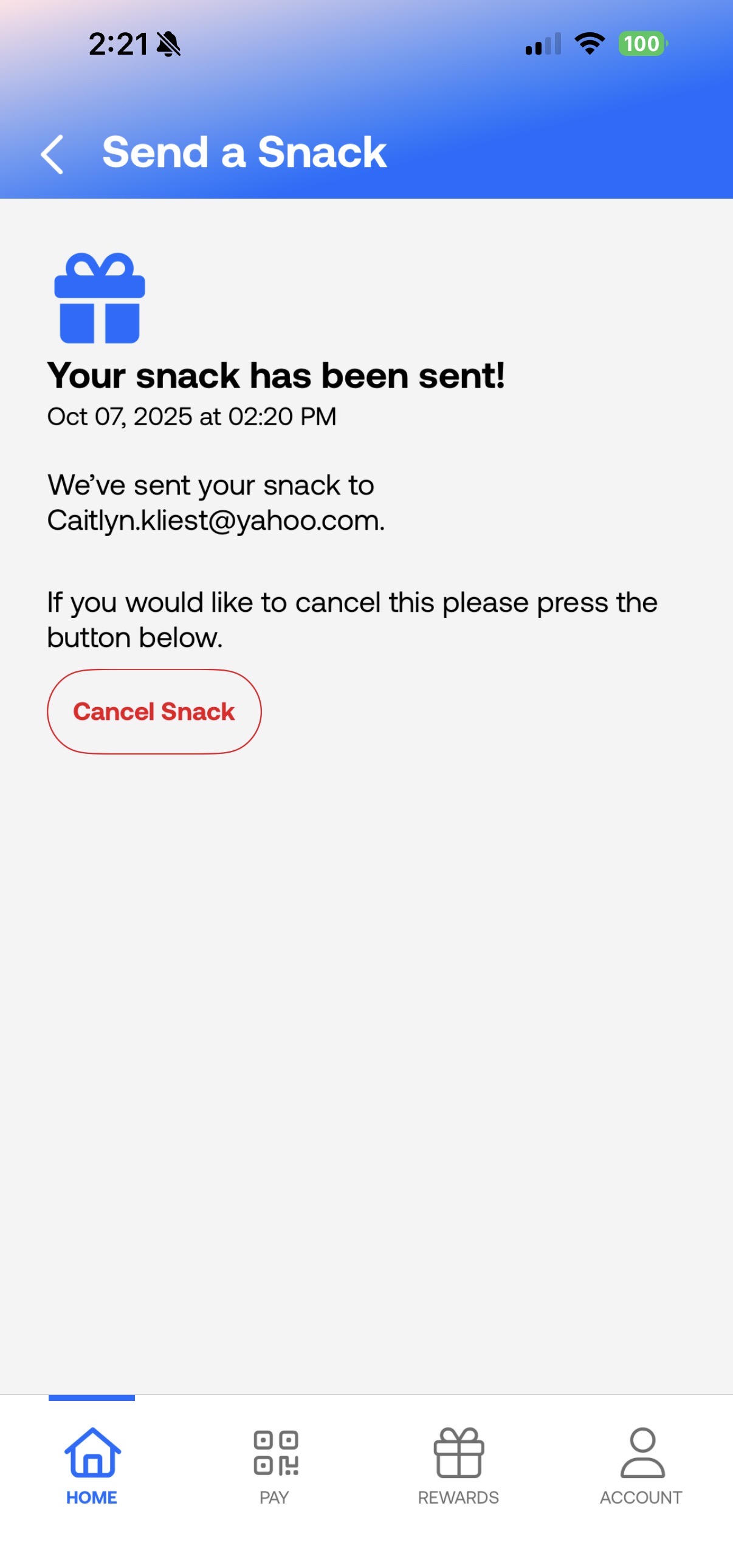 Send a Snack - Cancelling a Snack Gift - Image 2.jpg