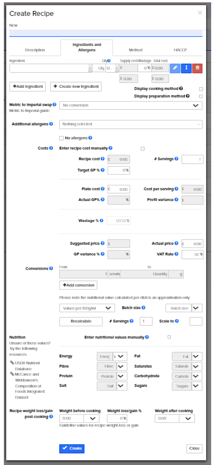 Kafoodle - Recepies Ingredients and Allergens Full with Wastage.png