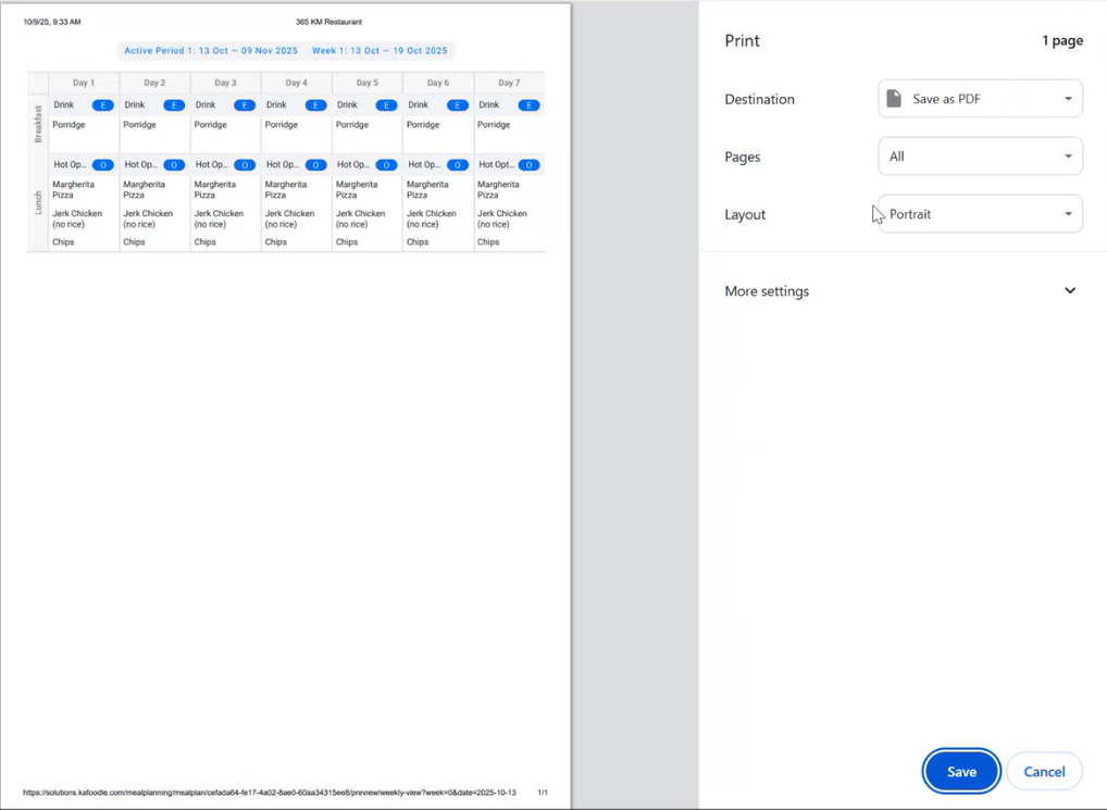 Kafoodle - Meal Planning Printer Options - Print Preview Page.png