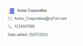 Spoonfed - Customer Module V2 - Organization Details Info Card