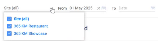 Kafoodle - Dashboard Site Selector.png