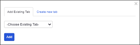 ADM - 'Add Existing Tab' and 'Create New Tab' options