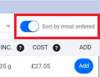 Kafoodle - Ordering Tab create new filter 'Most Ordered'.png