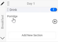 Kafoodle - New/Edit Meal Plan page - click on Porridge.png