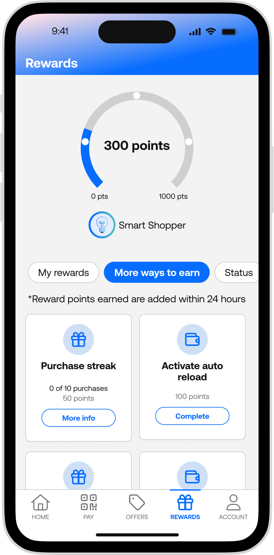 365Pay - Rewards - Main Page - Purchase Streak