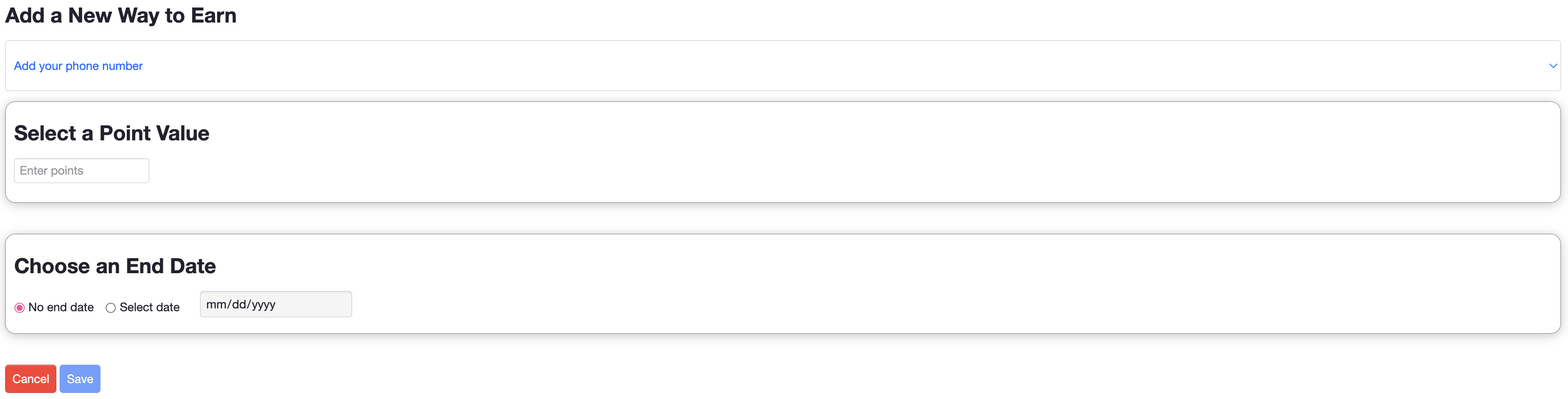ADM - Rewards - Add Phone Number