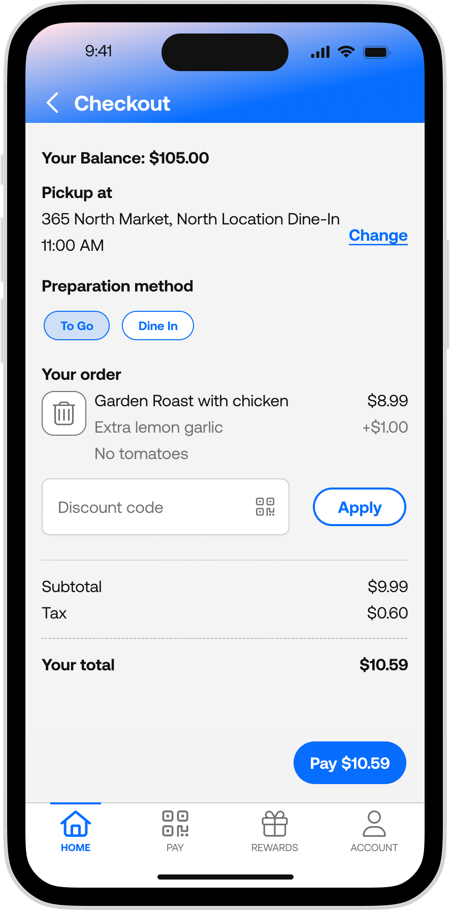 365Pay - Dining Checkout 