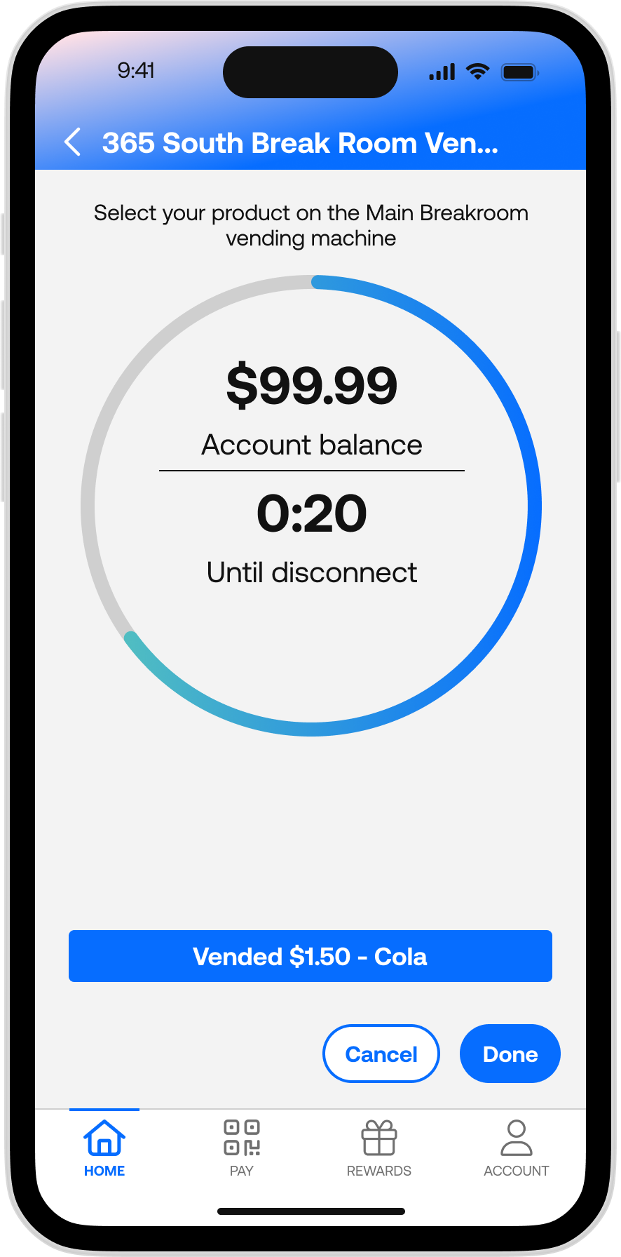 365Pay - Vending Select Product 