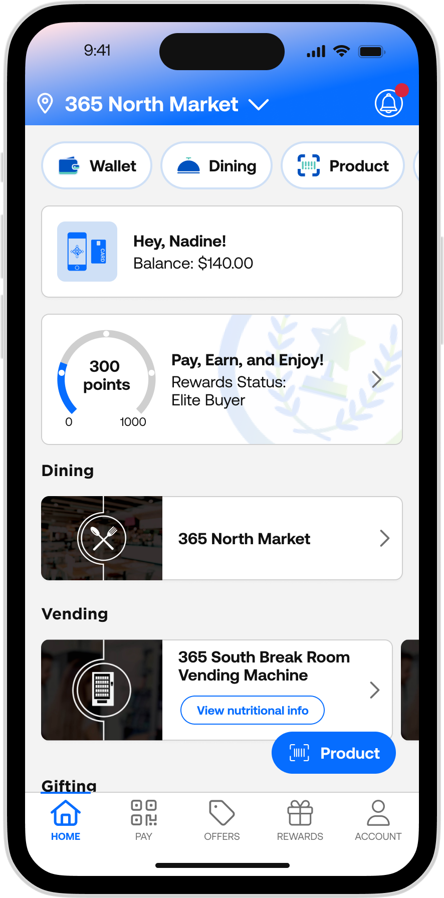 365Pay - Dining Main Page 