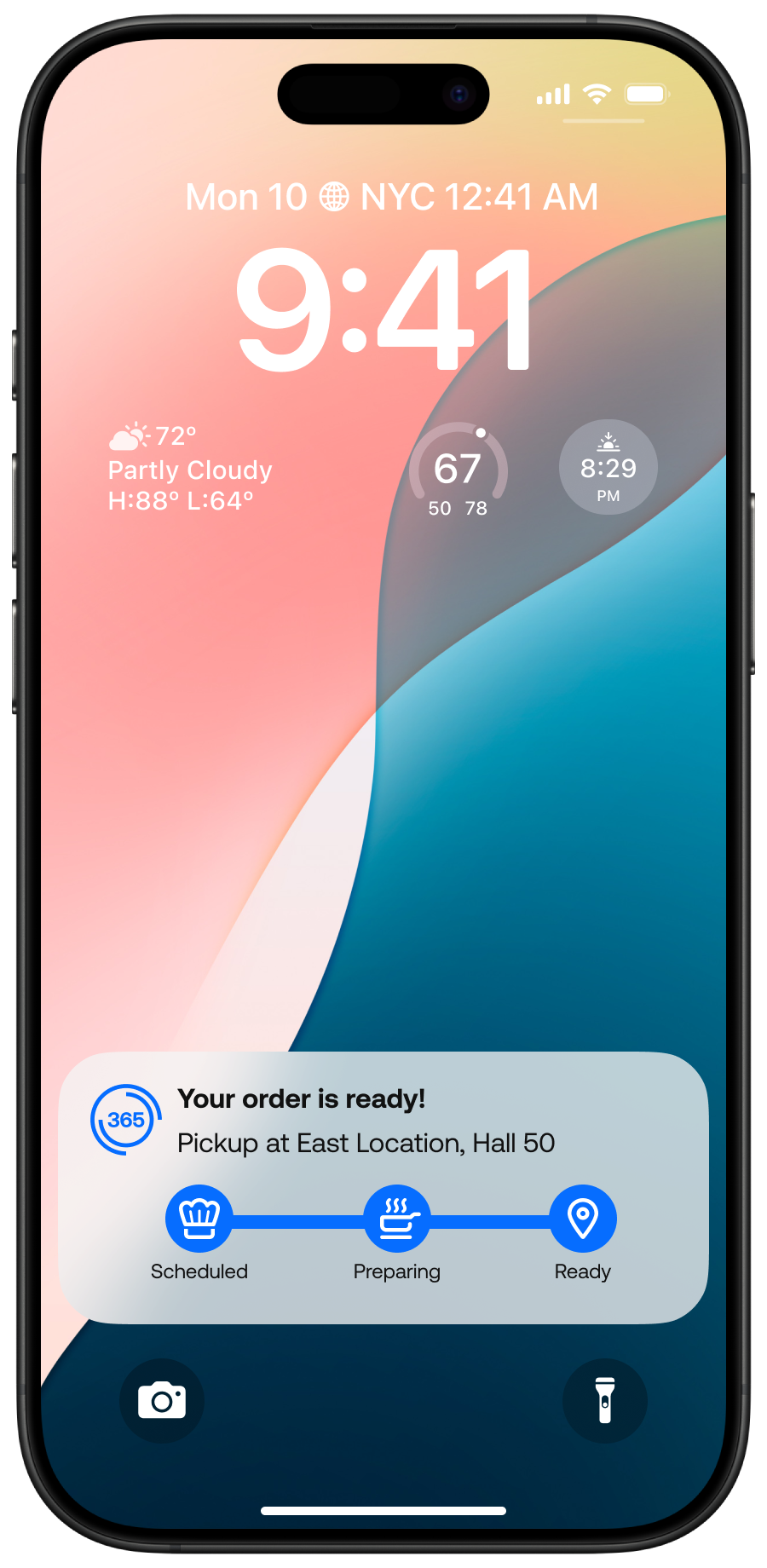 365Pay - Dining Lock Screen Order Tracker 