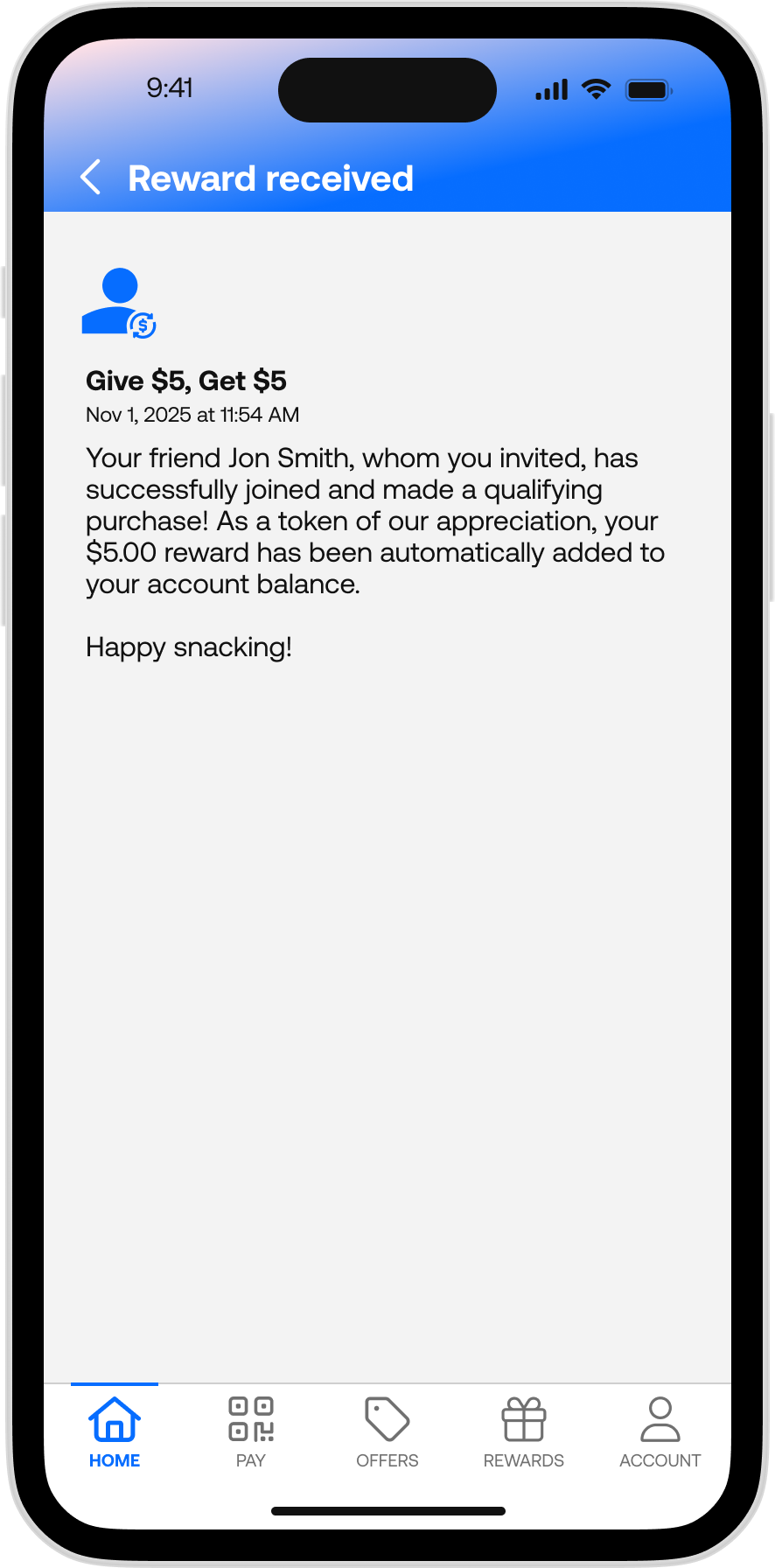 365Pay - Referral Sender Reward Received 