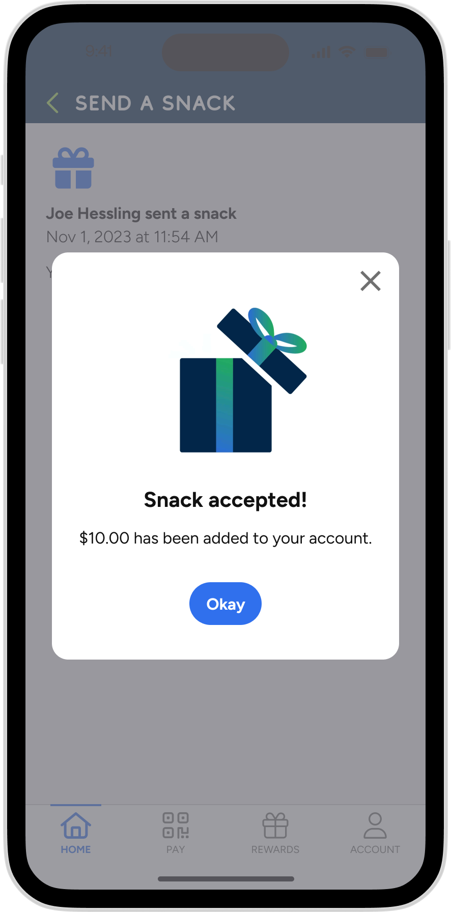 Refive - Send a Snack Receiver Accepted 