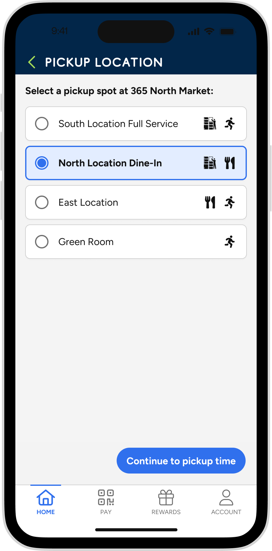 Refive - Dining Select Location 