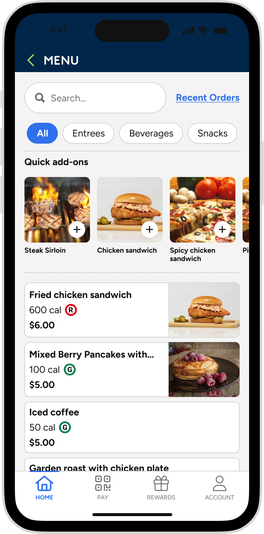 Refive - Dining Menu 