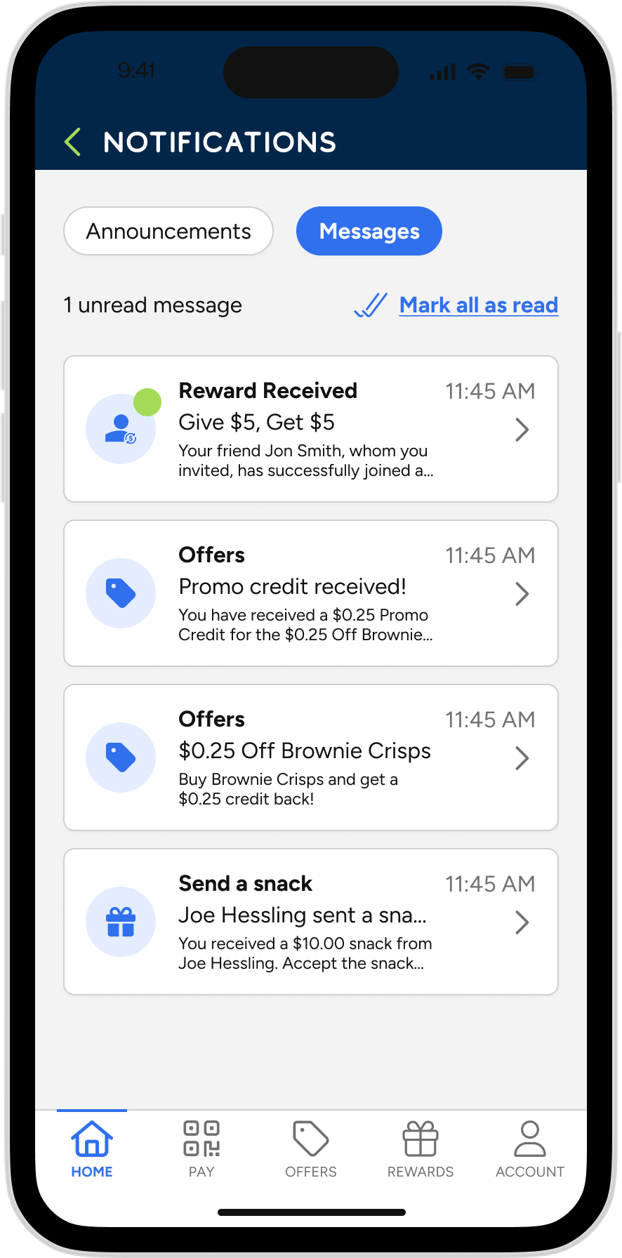 Refive - Referrals Messages Sender Reward Received 